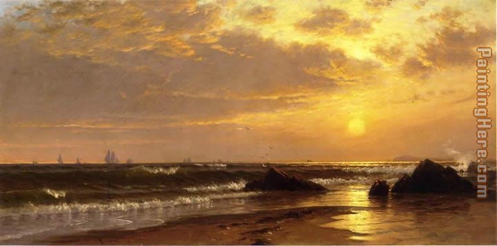 Alfred Thompson Bricher Seascape with Sunset